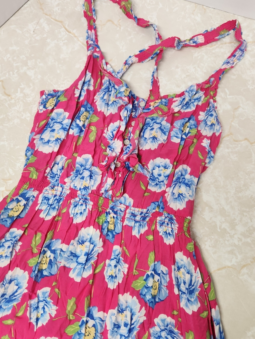 Abercrombie & Fitch Pink Floral Sun Dress Sz Small